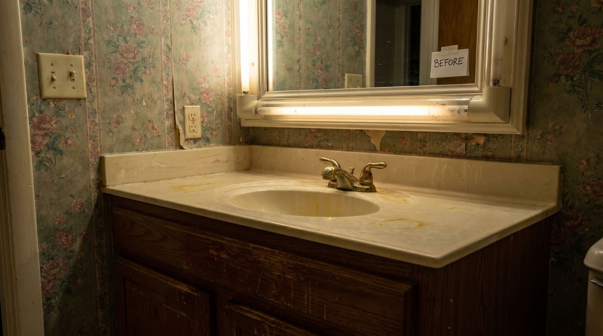 Custom Bathroom Vanities before renovation
